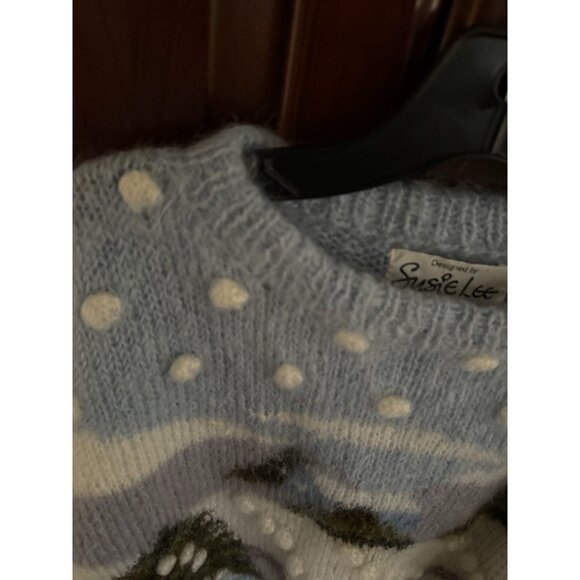 Vintage Susie Lee Mohair Wool Hand Knitted Sweater Cottage Core Made in England - Picture 8 of 16